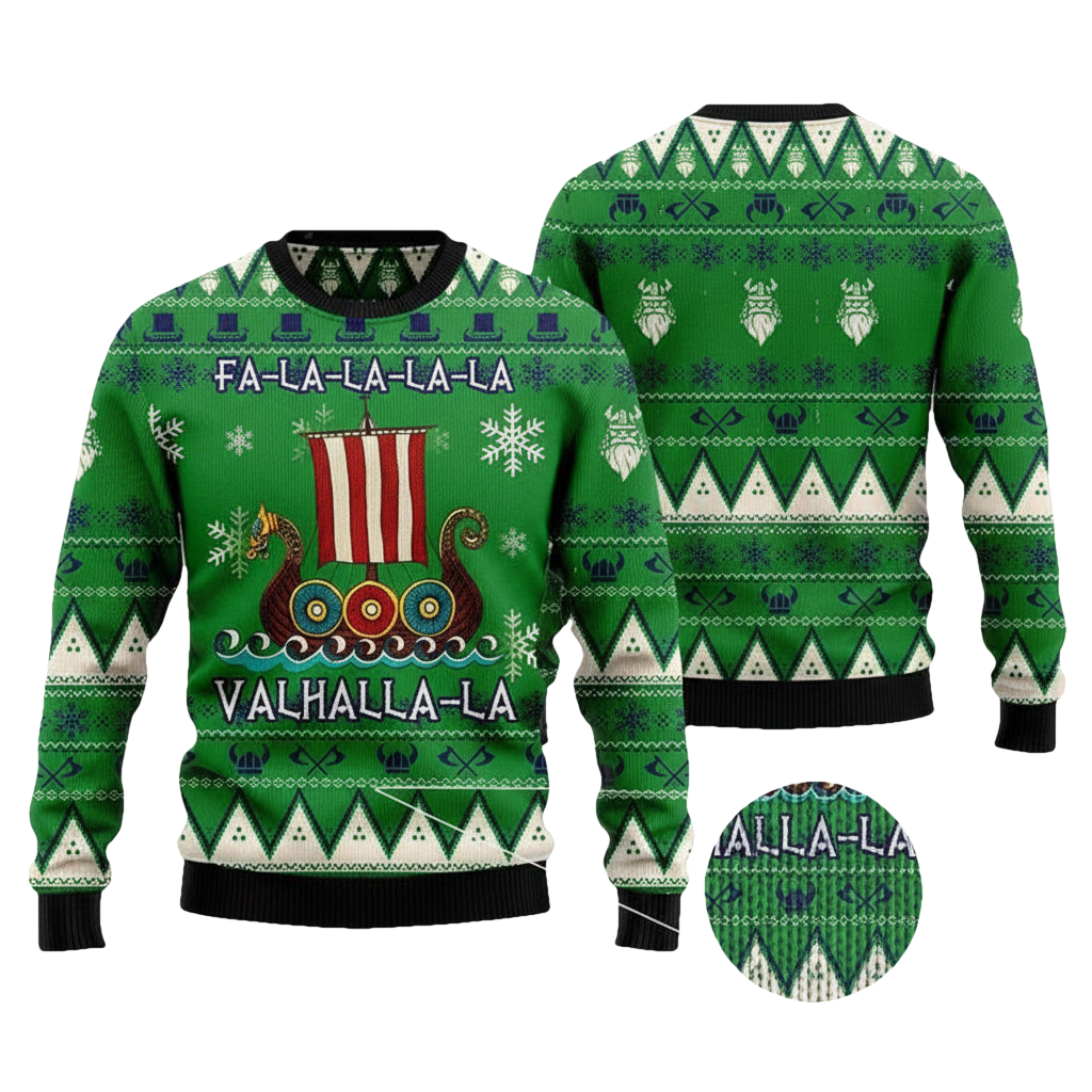 Amazing Viking Valhalla Viking Xmas 3d Ugly Christmas Sweater ? Usalast
