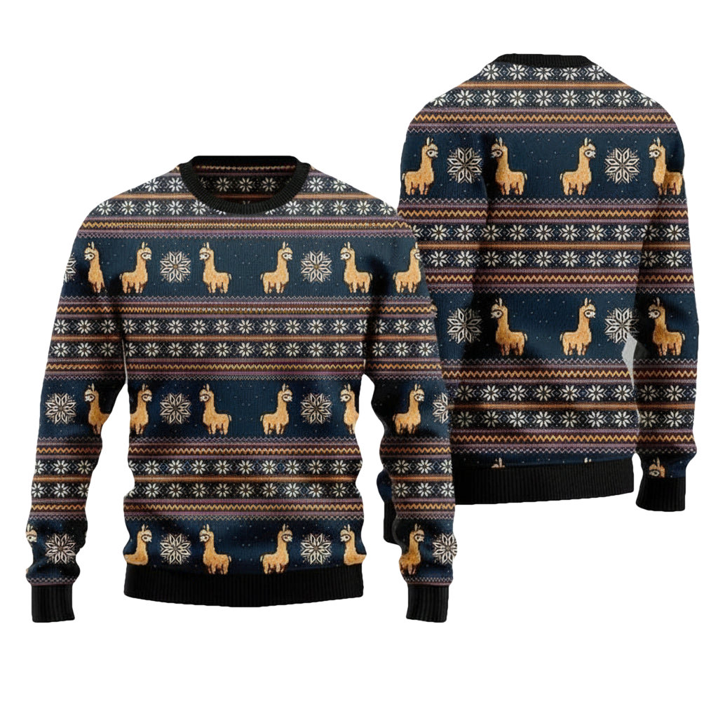 Amazing Llama Vacation For Couple Matching Friends 3d Ugly Christmas Sweater ? Usalast