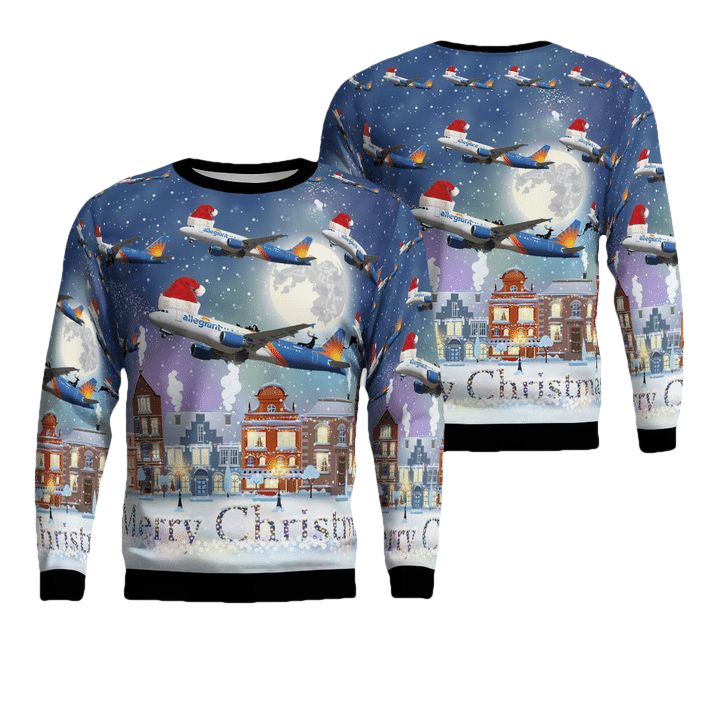 Allegiant Air Airbus A320-214 Christmas Sweater 3D ? Usalast