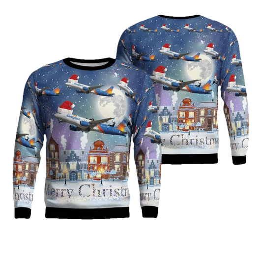Allegiant Air Airbus A320-214 Christmas Sweater 3D ? CB11 ? Usalast
