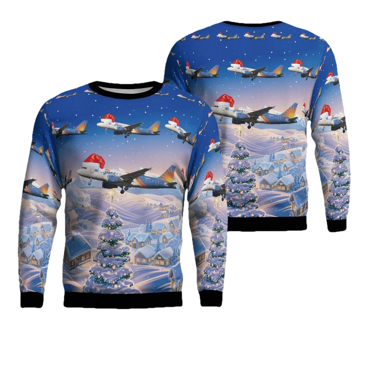 Allegiant Air Airbus A319-111 Christmas Sweater 3D ? Usalast