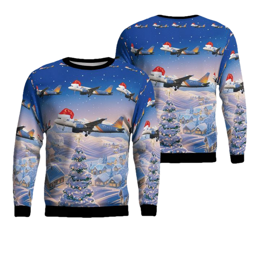 Allegiant Air Airbus A319-111 Christmas Sweater 3D ? Usalast
