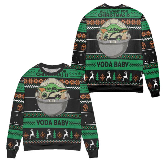 All I Want For Christmas Is Yoda Baby Ugly Christmas Sweater ? Usalast