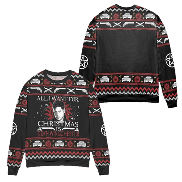 All I Want For Christmas Is Dean Winchester Supernatural Ugly Christmas Sweater ? Black ? Usalast