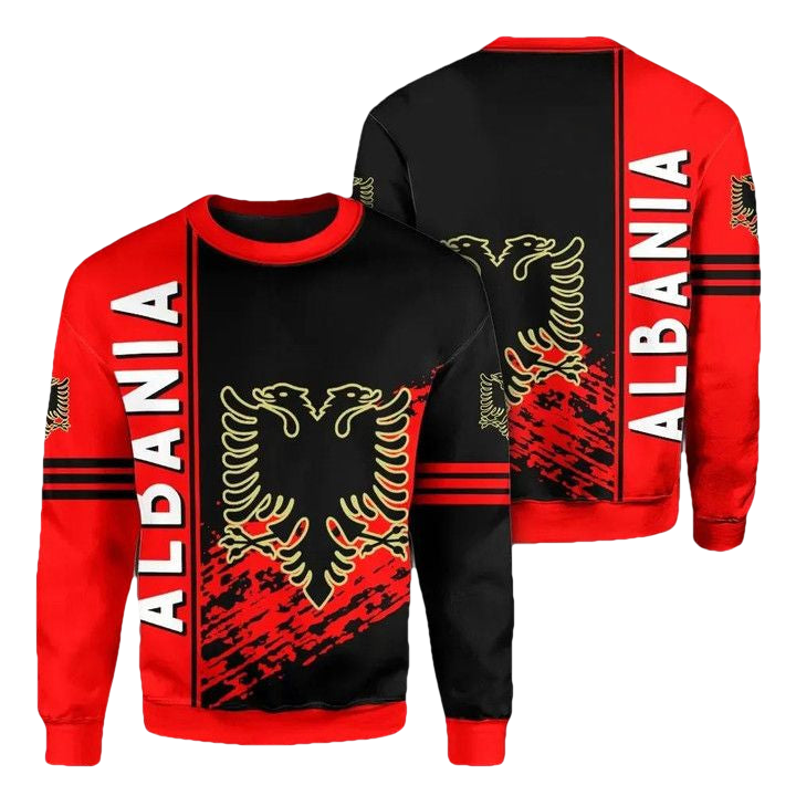 Albania Coat Of Arms Sweater Quarter Style J7 ? Usalast