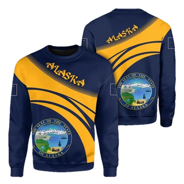 Alaska Coat Of Arms Sweater Cricket Style J5W ? Usalast