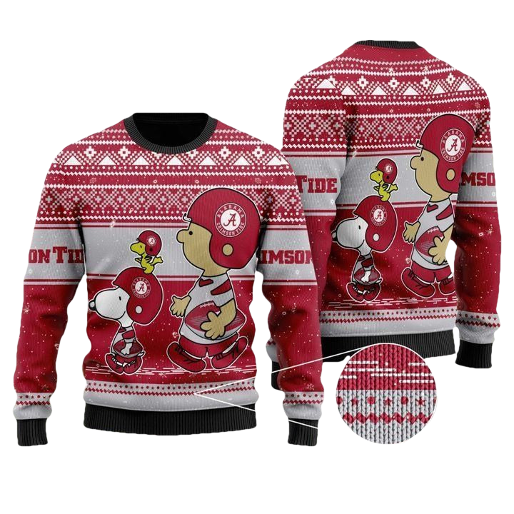 Alabama Crimson Tide Snoopy And Charlie Brown Ugly Christmas Sweater ? Usalast