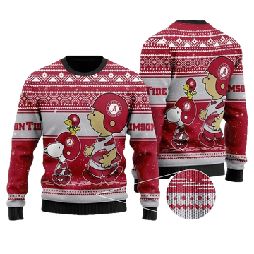 Alabama Crimson Tide Snoopy And Charlie Brown Ugly Christmas Sweater ? Usalast