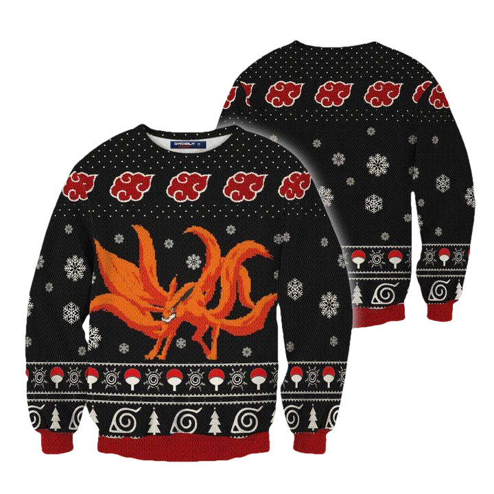 Akatsuki Kurama Naruto Anime Unisex Wool Sweater Christmas ? Usalast