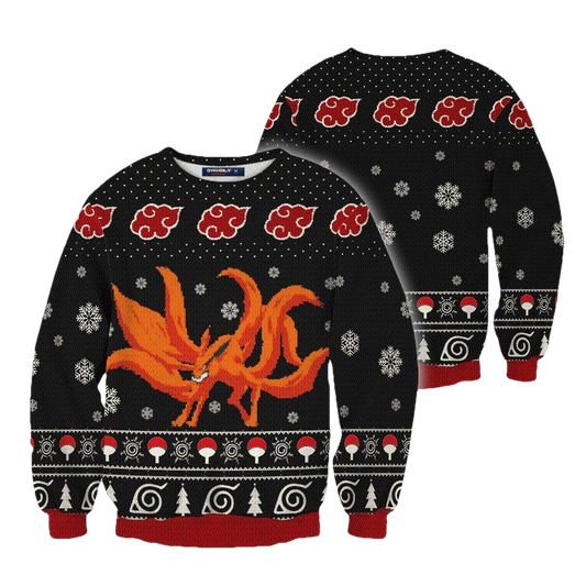 Akatsuki Kurama Naruto Anime Unisex Wool Sweater Christmas ? Usalast