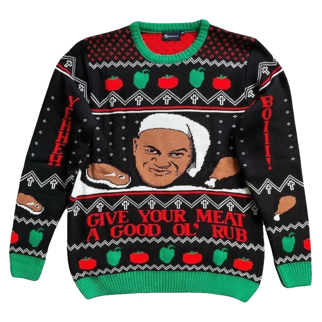 Ainsley Harriott Give Your Meat A Good Ol Rub 3d Ugly Christmas Sweater ? Usalast