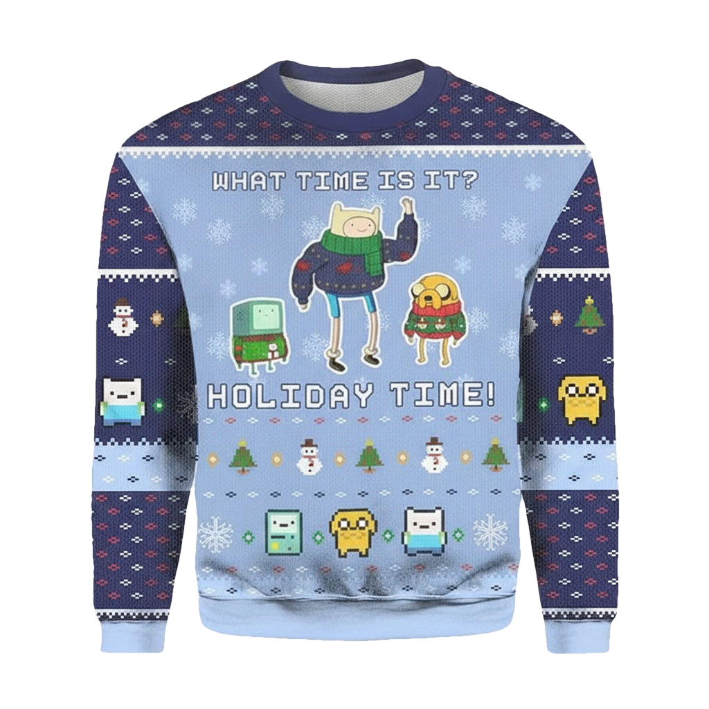 Adventure Time Time What Time Is It Time All Over Print Time 3d Ugly Christmas Sweater ? Usalast