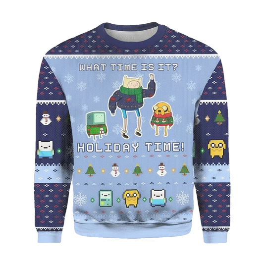 Adventure Time Time What Time Is It Time All Over Print Time 3d Ugly Christmas Sweater ? Usalast
