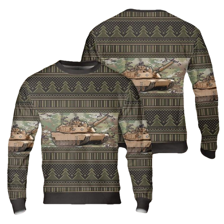 Abrams Battle Tank Christmas AOP Sweater ? Usalast