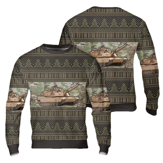 Abrams Battle Tank Christmas AOP Sweater ? Usalast