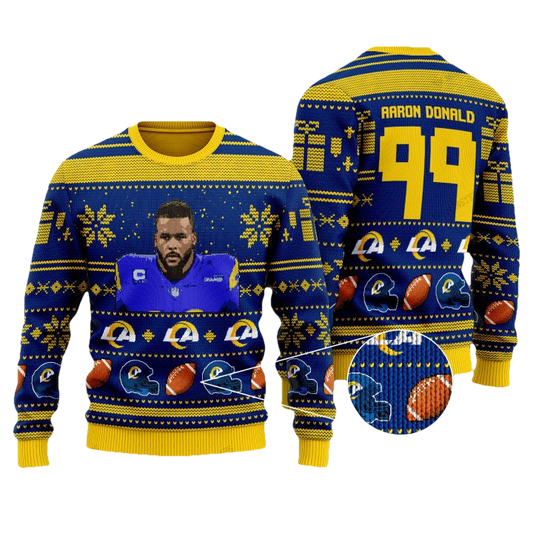 Aaron Donald 99 Los Angeles Rams Nfl Christmas Sweater ? Usalast