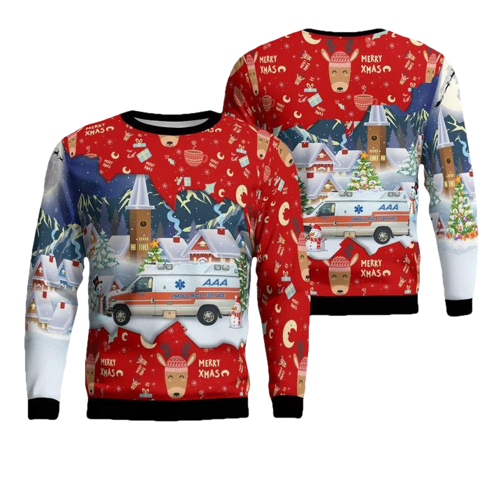 AAA Ambulance Service Hattiesburg Mississippi Christmas AOP Sweater ? Usalast
