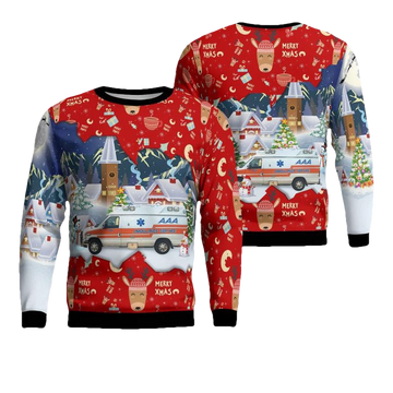 AAA Ambulance Service Hattiesburg Mississippi Christmas AOP Sweater ? Usalast