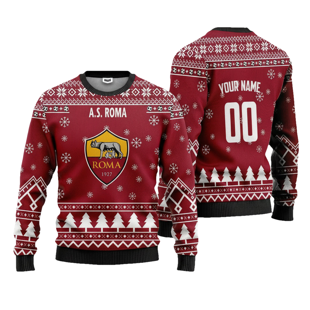 A.S Roma Personalized Ugly Christmas Sweater Red Version ? Usalast