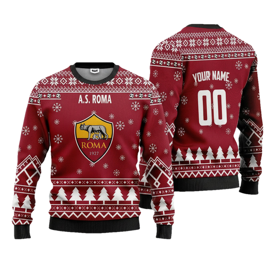 A.S Roma Personalized Ugly Christmas Sweater Red Version ? Usalast