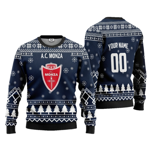 A.C Monza Personalized Ugly Christmas Sweater Blue Version ? Usalast