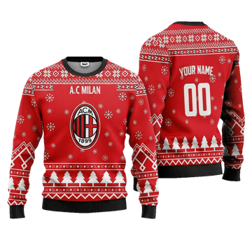 A.C Milan Personalized Ugly Christmas Sweater Red Version ? Usalast