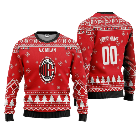 A.C Milan Personalized Ugly Christmas Sweater Red Version ? Usalast