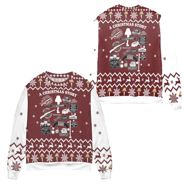 A Christmas Story Zeppelin Leg Lamp Pink Nightmare Ugly Christmas Sweater ? Usalast