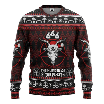 666 The Number Of The Feast Ugly Christmas Sweater Custom Sweater Apparel ? Usalast