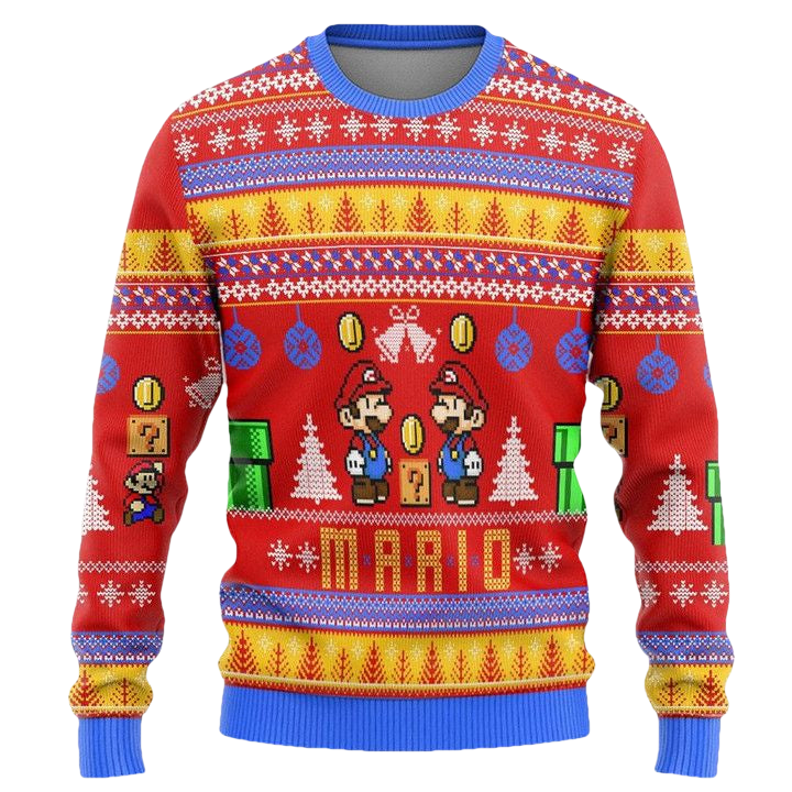 3D Super Mario Mario Coin Ugly Sweater ? Usalast