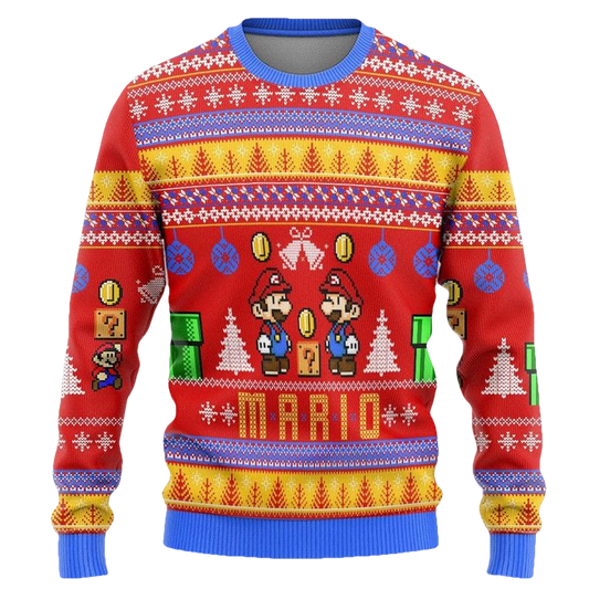 3D Super Mario Mario Coin Ugly Sweater ? Usalast