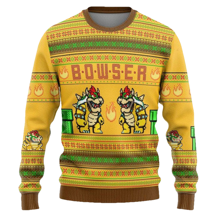 3D Super Mario Bowser Ugly Knitted Sweater ? Usalast