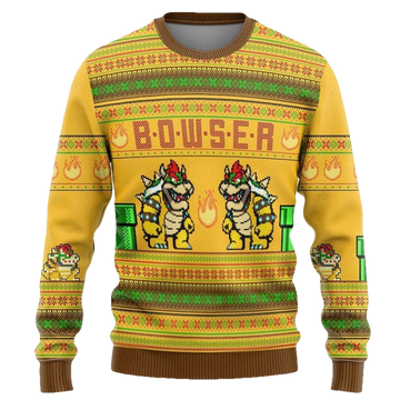 3D Super Mario Bowser Ugly Knitted Sweater ? Usalast