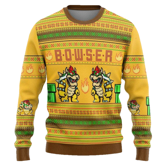 3D Super Mario Bowser Ugly Knitted Sweater ? Usalast