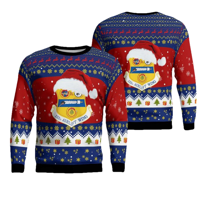 153d Airlift Wing Wyoming Air National Guard Christmas AOP Sweater ? IR01 ? Usalast