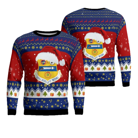 153d Airlift Wing Wyoming Air National Guard Christmas AOP Sweater ? IR01 ? Usalast