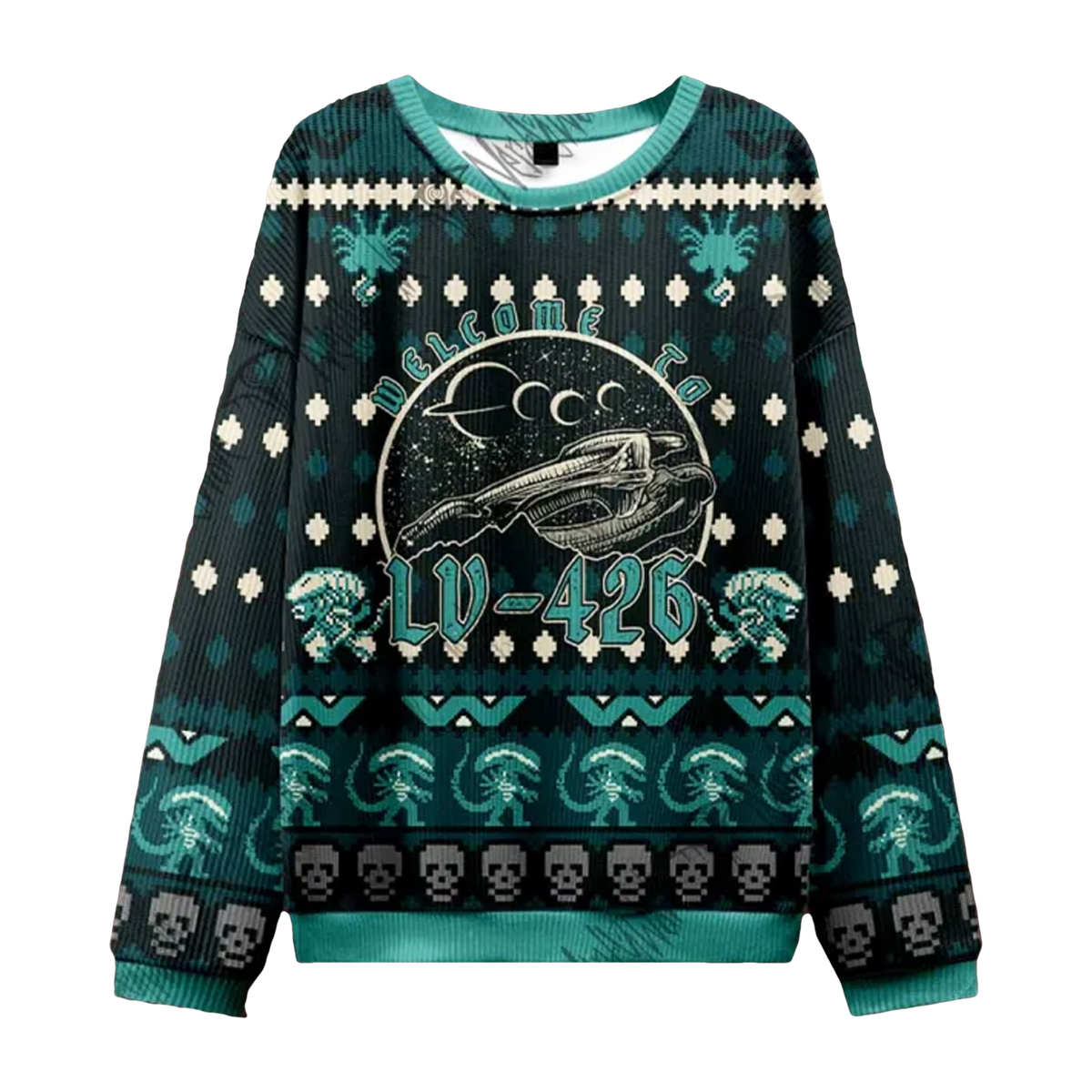 Xenomorph Alien Welcome to LV-426 Ugly Christmas Sweater - Moonbestprint