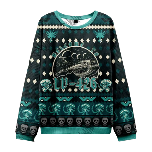 Xenomorph Alien Welcome to LV-426 Ugly Christmas Sweater - Moonbestprint