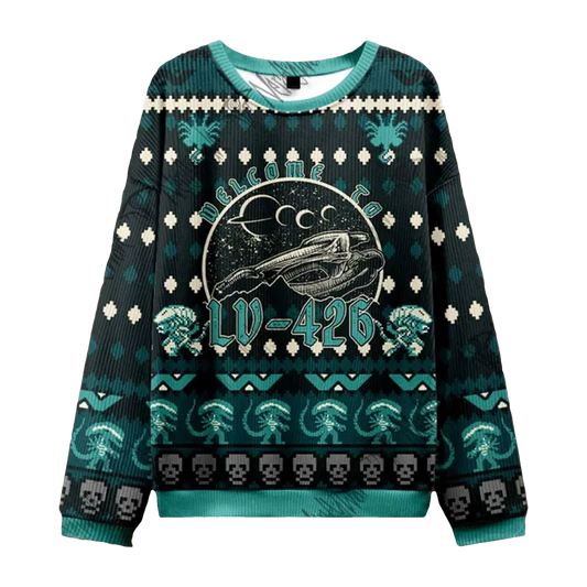 Xenomorph Alien Welcome to LV-426 Ugly Christmas Sweater - Moonbestprint