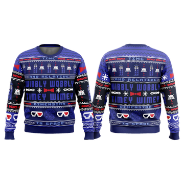 Wibbly Wobbly Timey Wimey Doctor Who Ugly Christmas Sweater - Moonbestprint