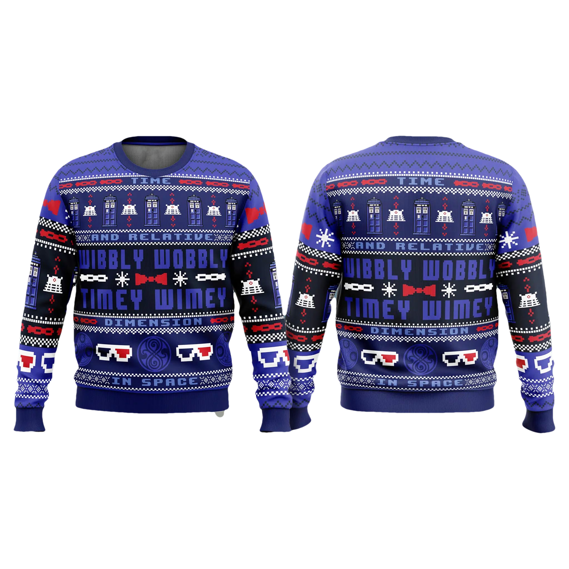 Wibbly Wobbly Timey Wimey Doctor Who Ugly Christmas Sweater - Moonbestprint