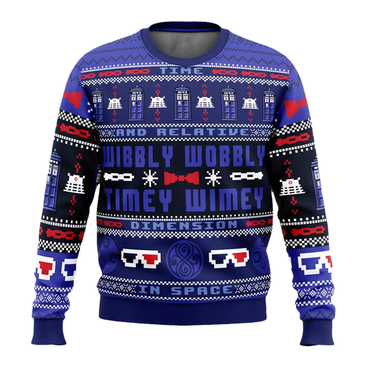 Wibbly Wobbly Timey Wimey Doctor Who Ugly Christmas Sweater - Moonbestprint