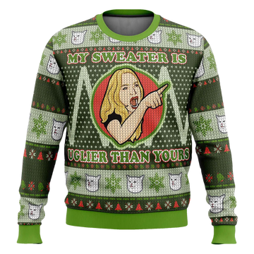 Woman Yelling At Cat Meme My Sweater Is Uglier Than Yours Christmas Sweater - Moonbestprint