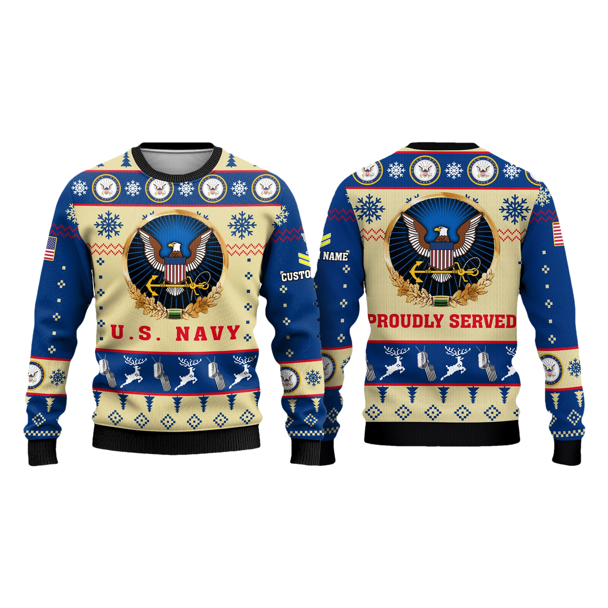 US Navy Proudly Served Ugly Christmas Sweater - Moonbestprint