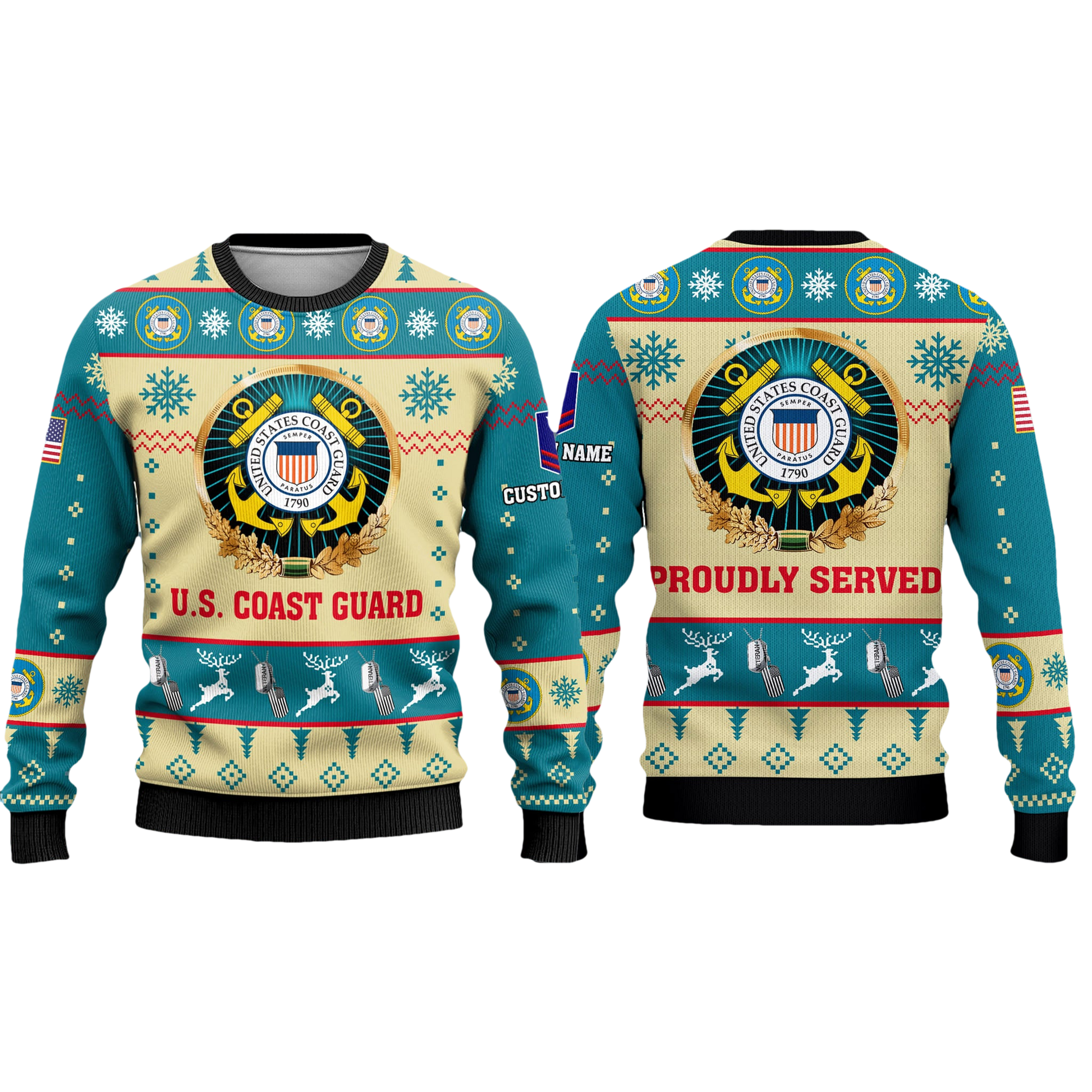 US Coast Guard Ugly Christmas Sweater - Moonbestprint