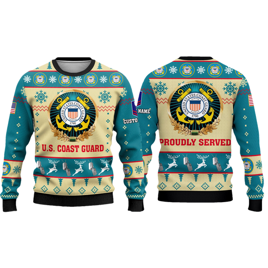 US Coast Guard Ugly Christmas Sweater - Moonbestprint
