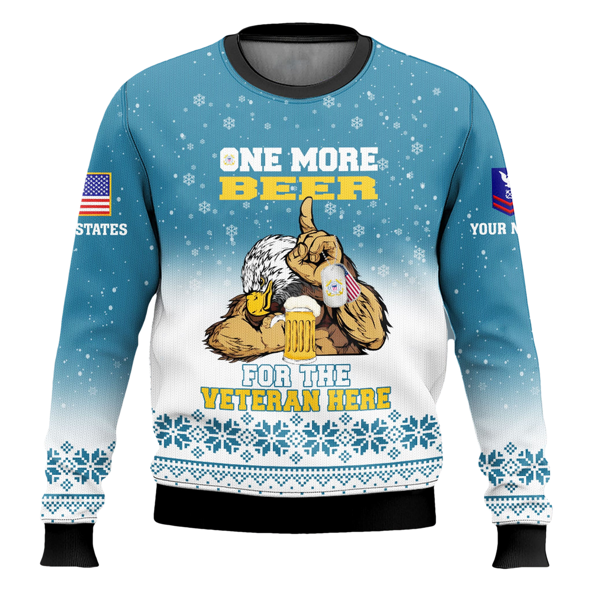 US Coast Guard One More Beer For The Veteran Here Ugly Christmas Sweater - Moonbestprint