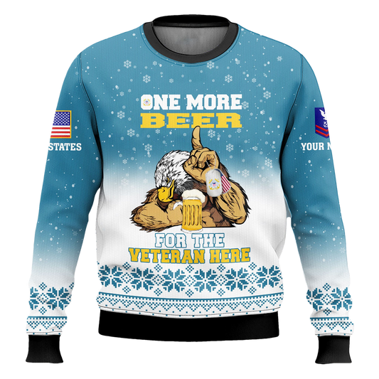 US Coast Guard One More Beer For The Veteran Here Ugly Christmas Sweater - Moonbestprint