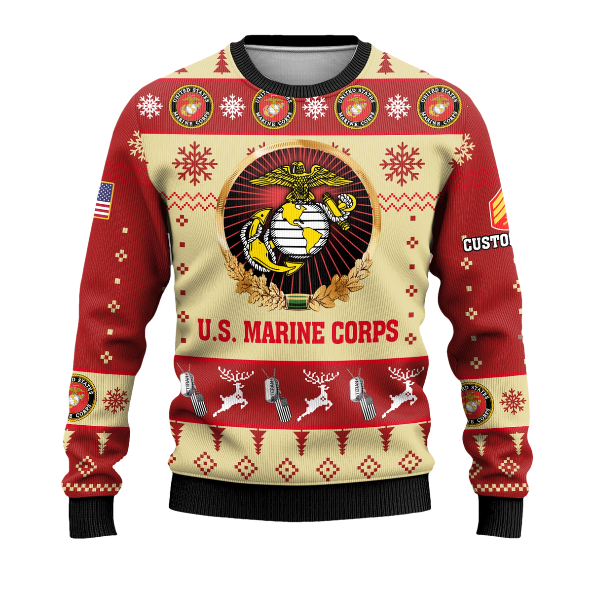 US Marine Corps Veterans Proudly Served Ugly Christmas Sweater - Moonbestprint