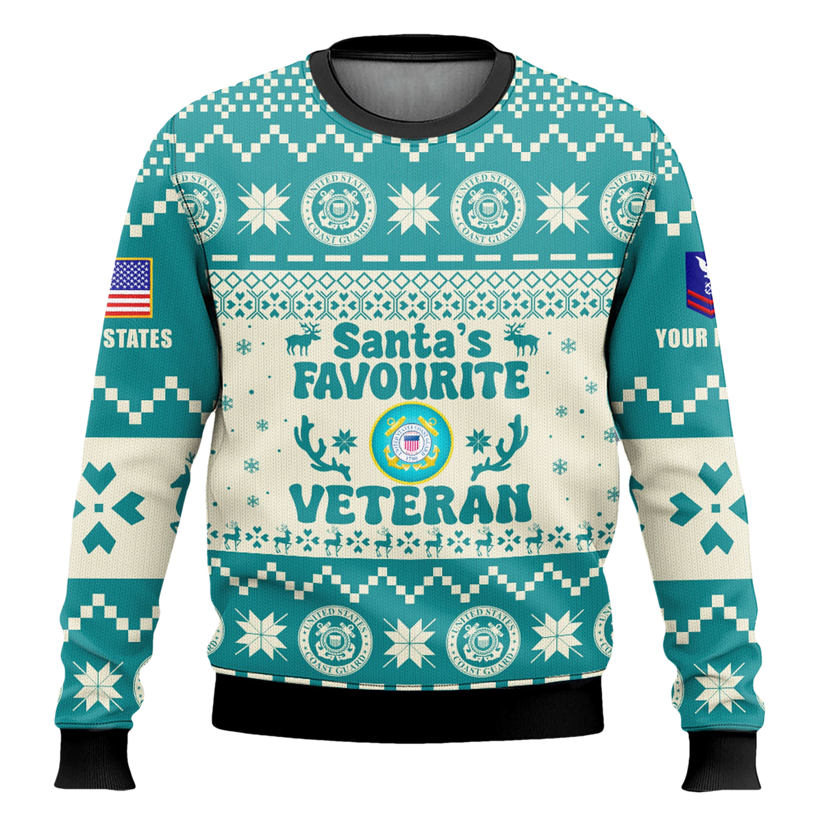 US Coast Guard Santa's Favourite Veteran Ugly Sweater - Moonbestprint